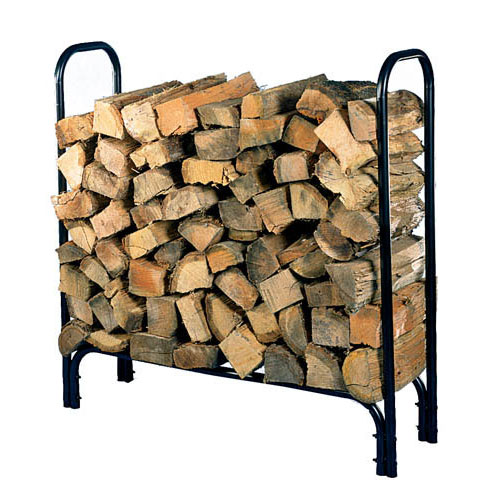 Medium Tubular Steel Log Rack full of wood logs