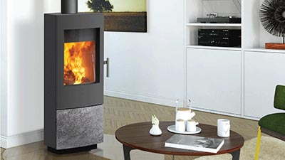 Modern Gas Stove with sleek slim design set in a modern living room