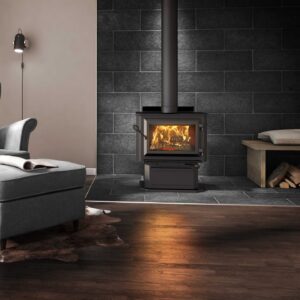 Ventis - Medium Sized Single Door Wood Burning Fireplace Insert with 1800 Sq Ft Max Heating Space - HEI170